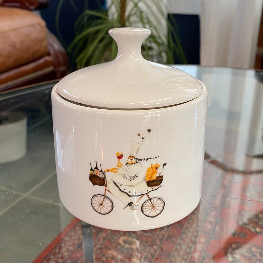 Oneida Kitchen Chefs To Go‎ Jennifer Garant White Sugar Bowl with Lid